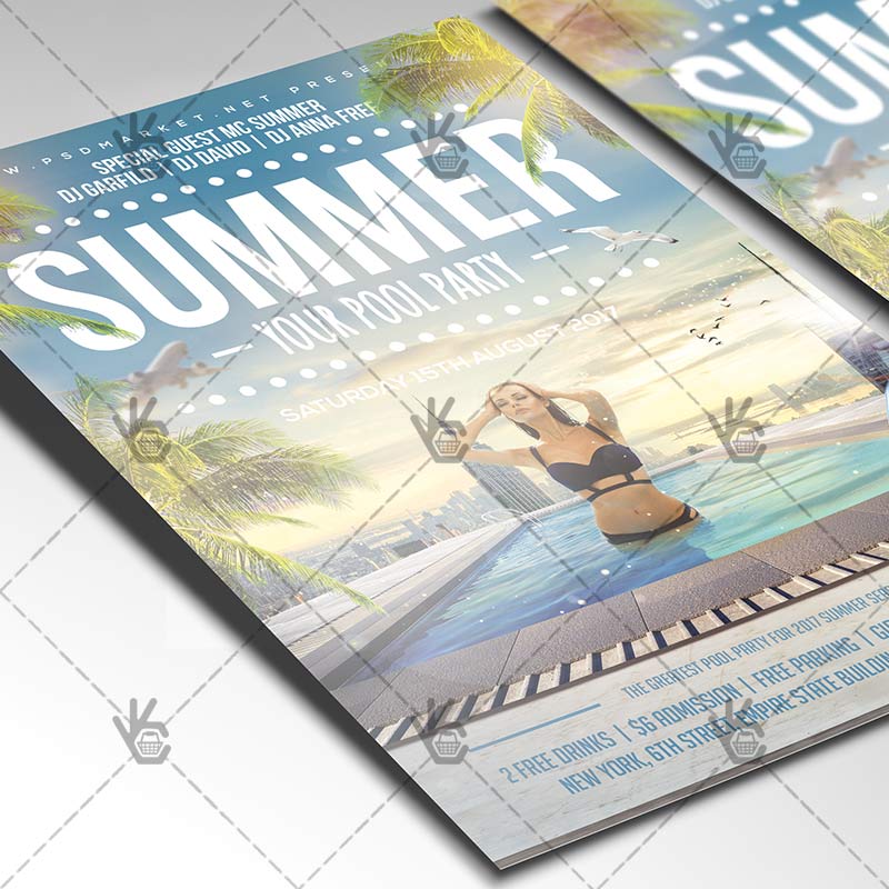 summer pool party premium