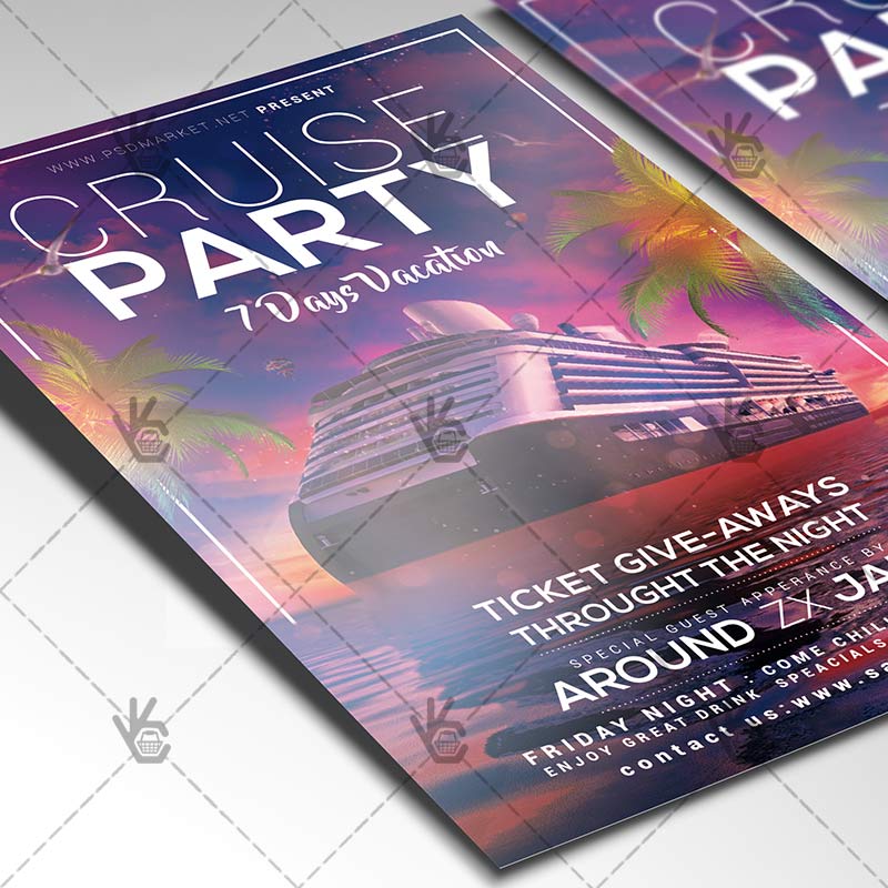 cruise vacation premium flyer psd template psdmarket
