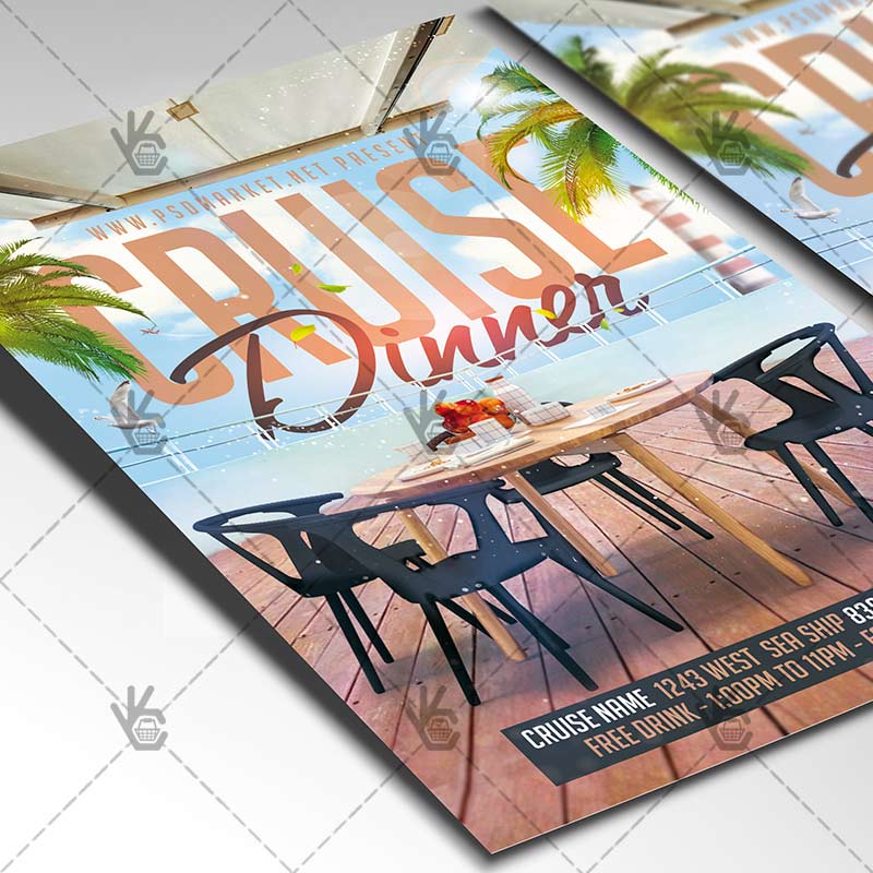 cruise dinner travel flyer psd template psdmarket cruise inn flyer