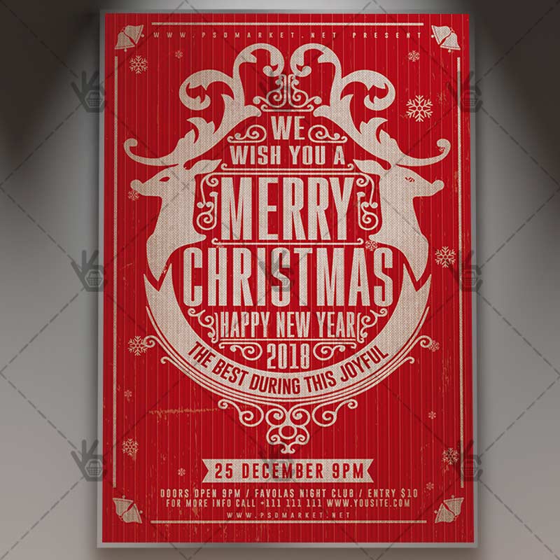 Download Free Happy Merry Christmas Night – Winter Flyer PSD Template