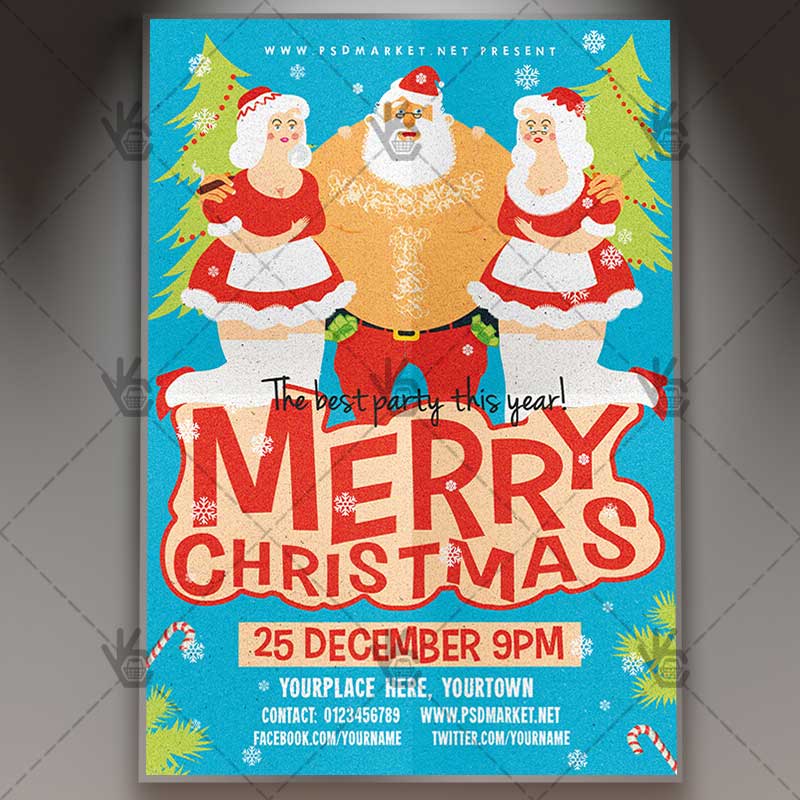 Download Free Merry Christmas Party Night – Winter Flyer PSD Template