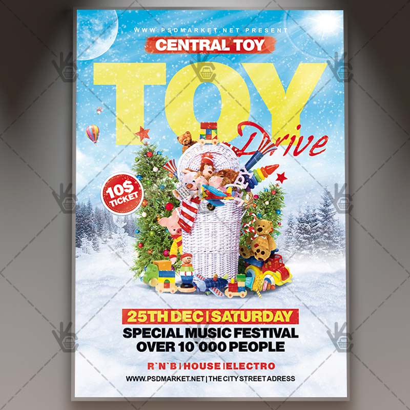 Download Free Toy Drive – Winter Flyer PSD Template