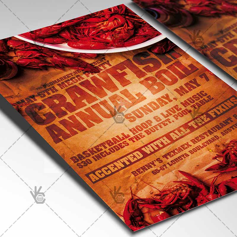 crawfish flyer business psd template psdmarket flyers membership