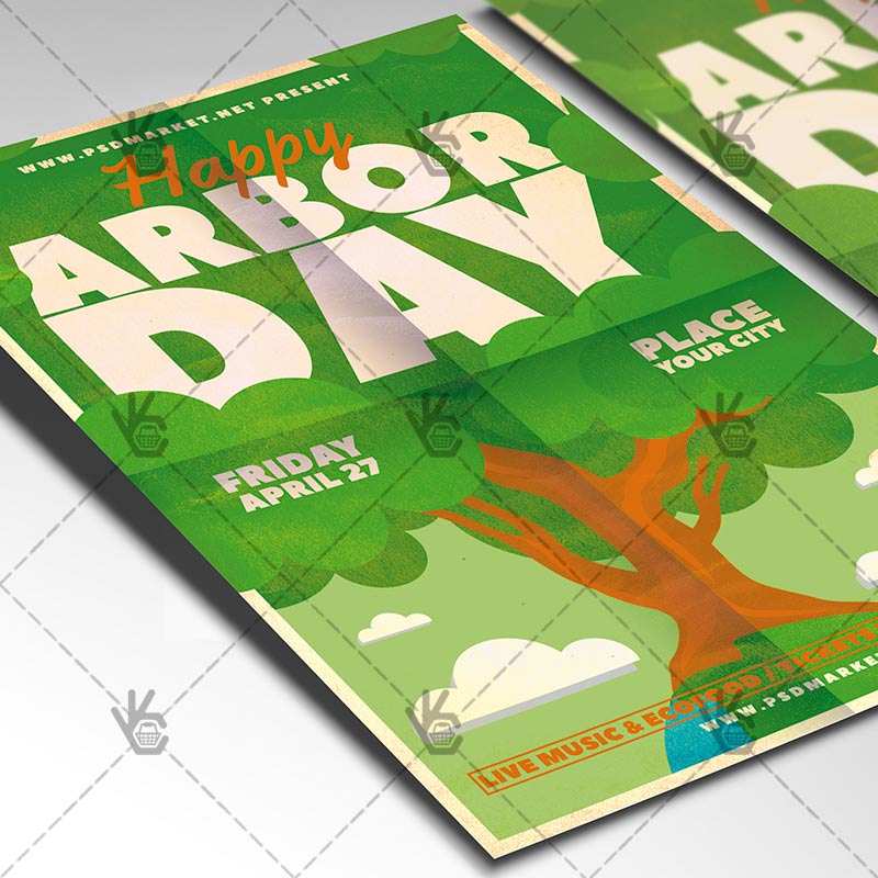 national arbor day flyer american psd template psdmarket arbor day flyers
