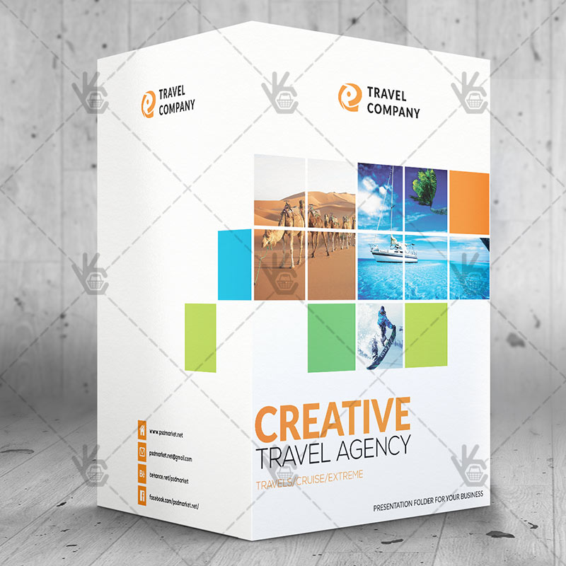 travel - premium presentation folder psd template travel - premium presentation folder psd template, Presentation templates