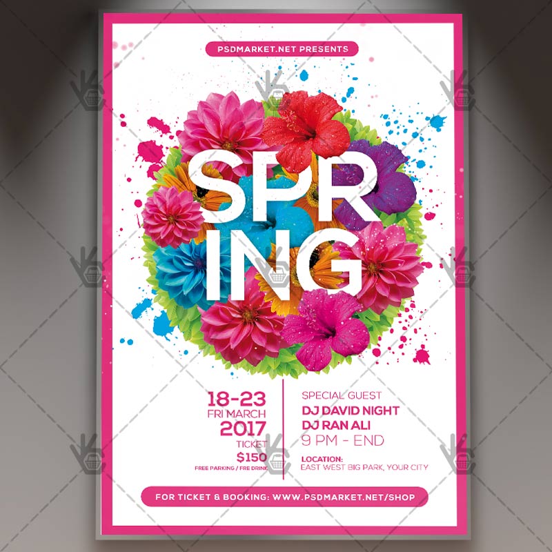spring party premium flyer psd template psdmarket spring party flyer