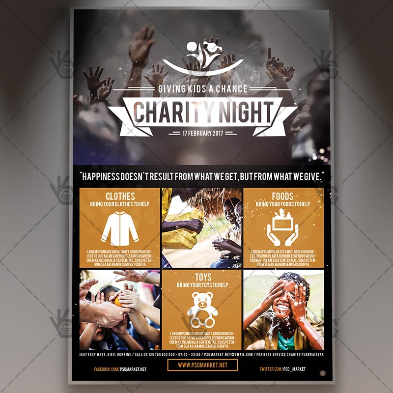 charity fundraisers premium flyer psd template psdmarket