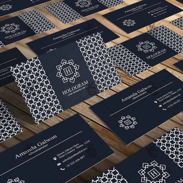Hologram Business Card Free PSD Template