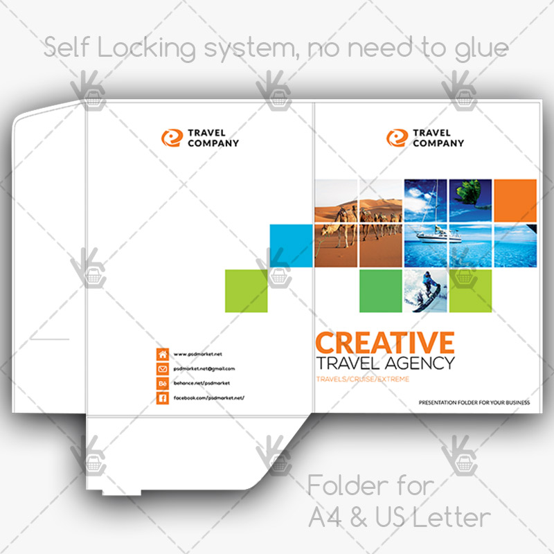 Travel Premium Presentation Folder PSD Template