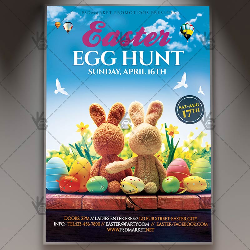 easter egg hunt party premium flyer psd template egg hunt flyer