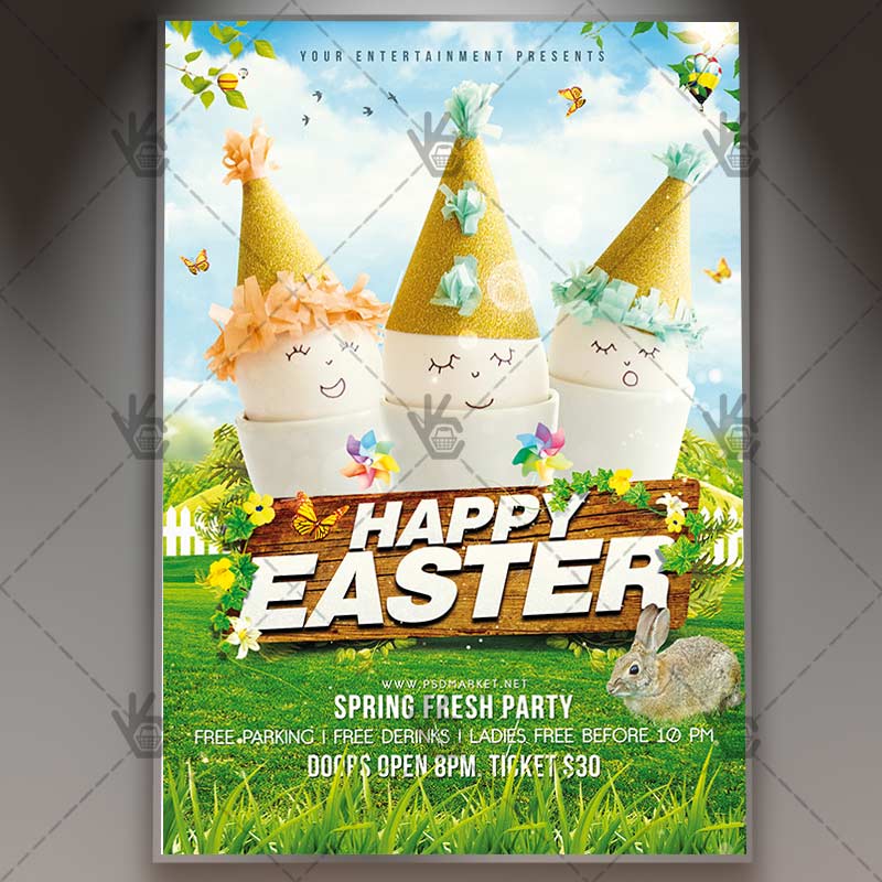 happy easter premium flyer psd template easter flyer
