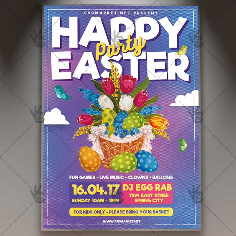 happy easter party premium flyer psd template psdmarket easter egg hunt flyers