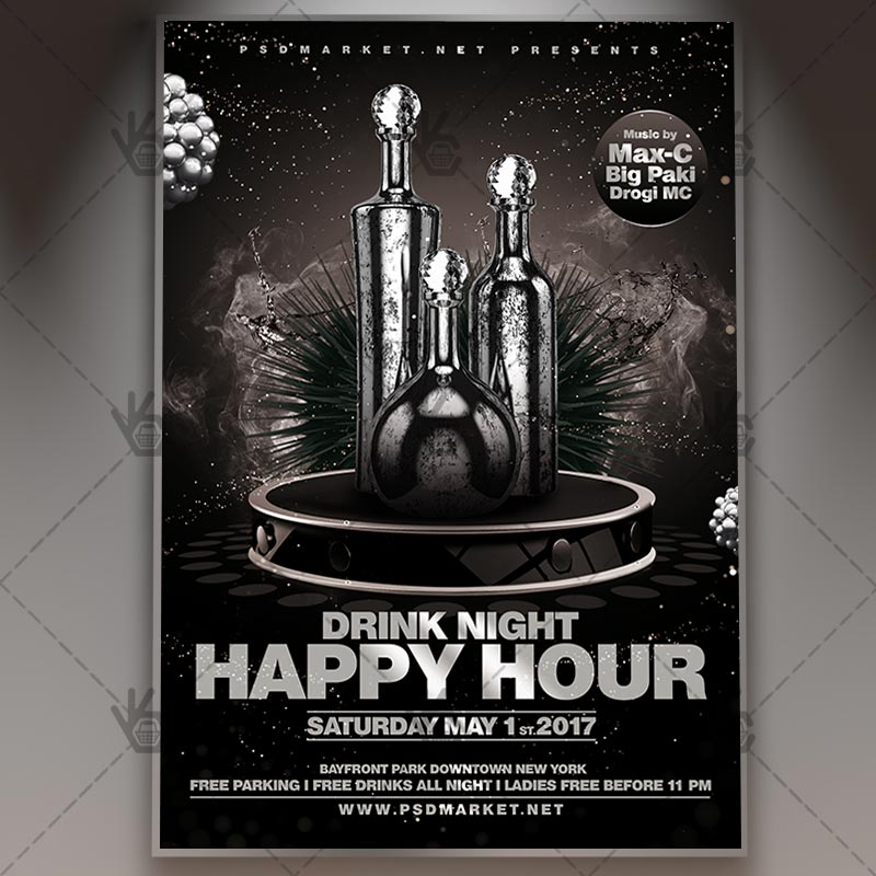 happy hour premium flyer psd template psdmarket happy hour template