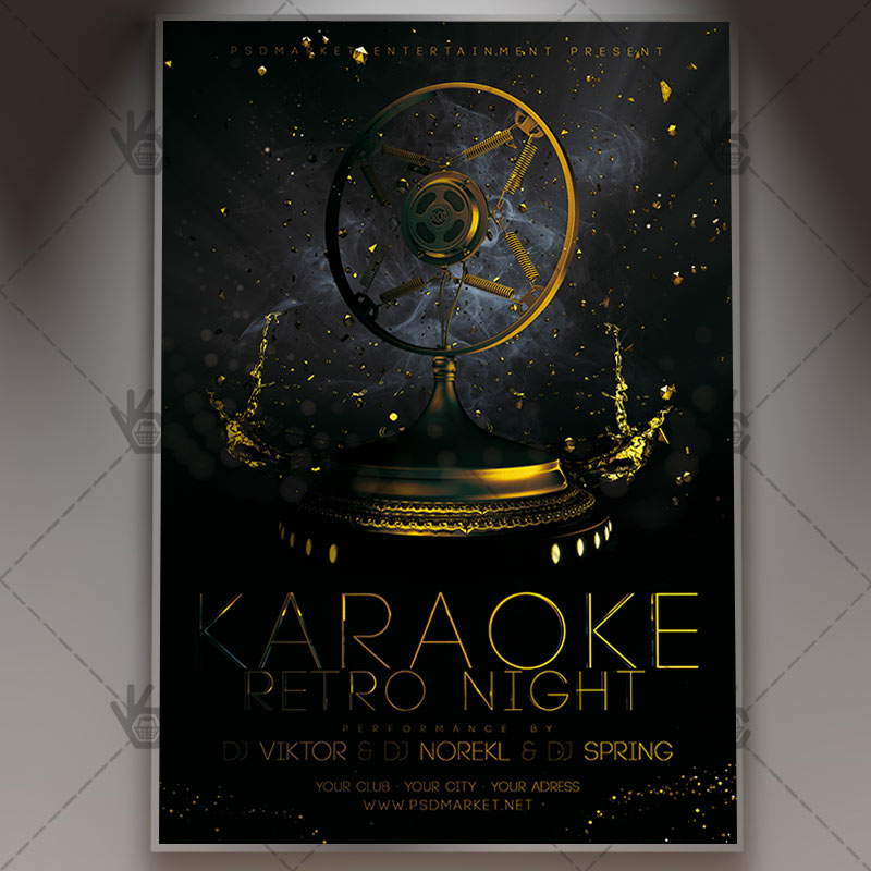 Download Karaoke Retro Night - Premium Flyer PSD Template