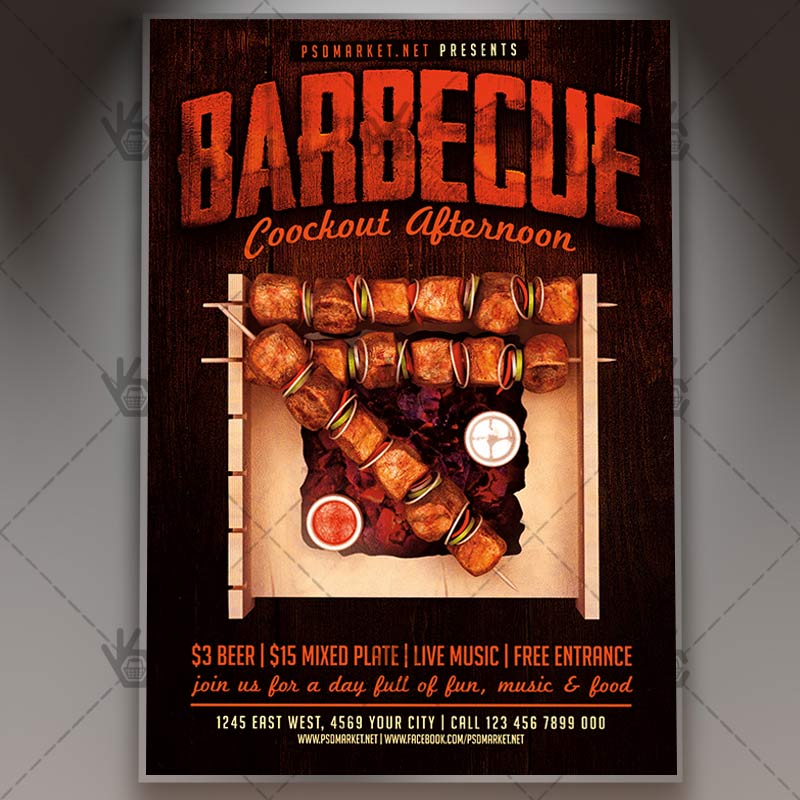 barbecue premium flyer psd template psdmarket
