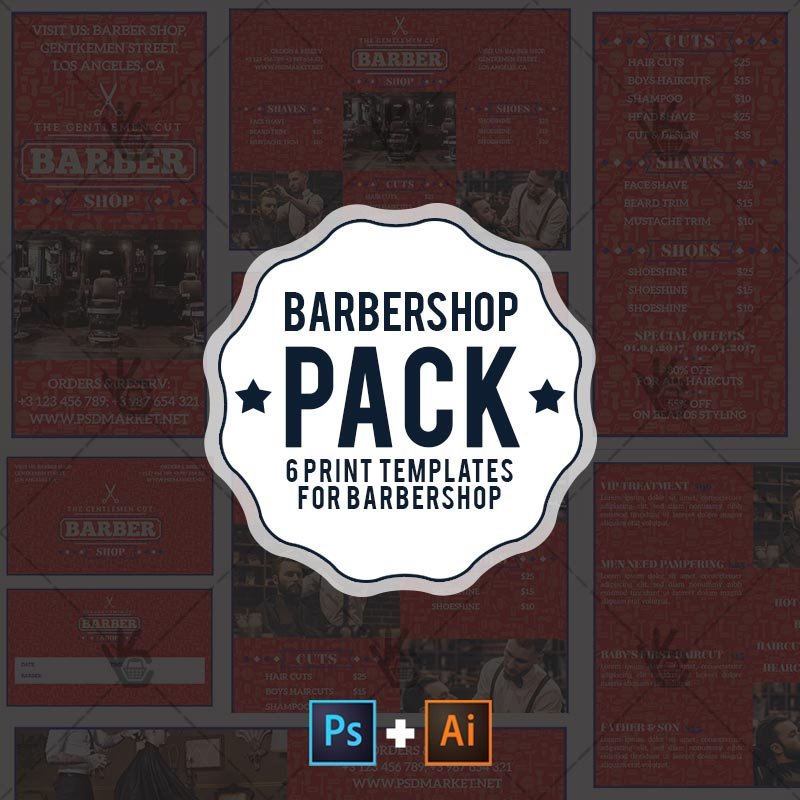 Barber Shop Premium Templates Pack