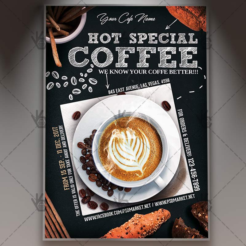 coffee premium flyer psd template psdmarket coffee flyer