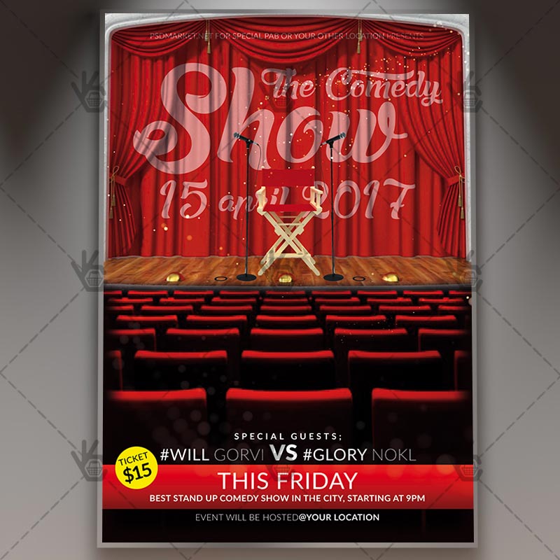 comedy show premium flyer psd template psdmarket comedy flyer
