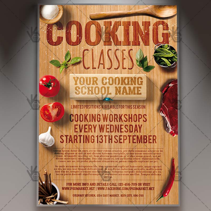 Cooking Class Flyer Template Free from www.psdmarket.net