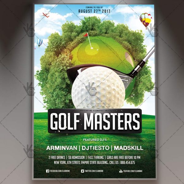 golf masters premium flyer psd template psdmarket free golf flyer template
