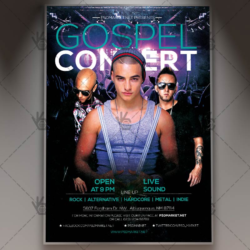 gospel concert premium flyer psd template psdmarket gospel flyer template free