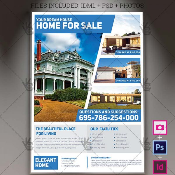 Indesign Real Estate Flyer Templates simple real estate a4 flyer psd template indesign