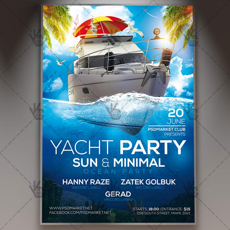 yacht party premium flyer psd template psdmarket yacht party flyer