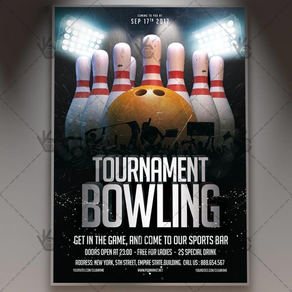 bowling tournament premium flyer psd template psdmarket bowling event flyer template