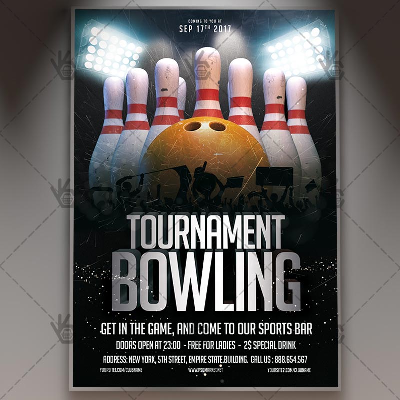 Bowling Tournament Premium Flyer PSD Template PSDmarket