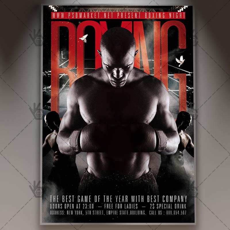 boxing game premium flyer psd template psdmarket boxing flyer template photoshop