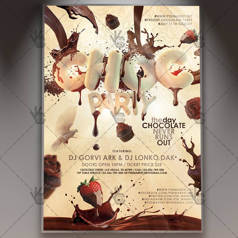 Chocolate Party - Premium Flyer PSD Template PSDmarket Chocolate Party - Premium Flyer PSD Template PSDmarket