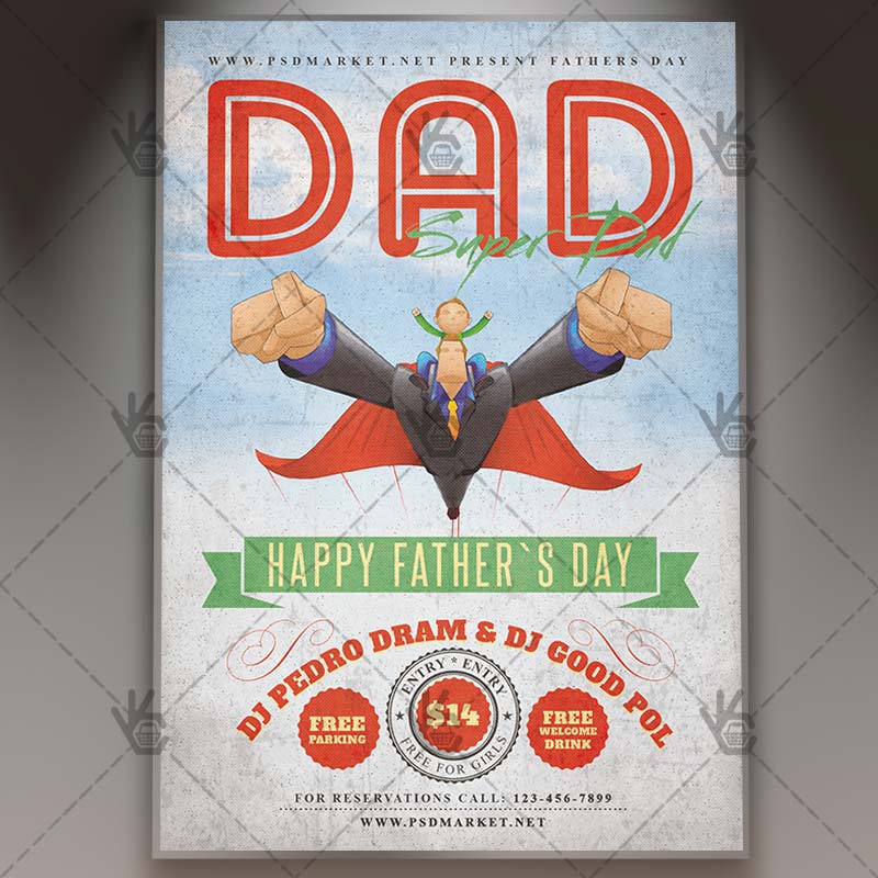 Happy Fathers Day Premium Flyer PSD Template