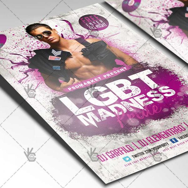 lgbt pride madness premium flyer psd template psdmarket flyer pride