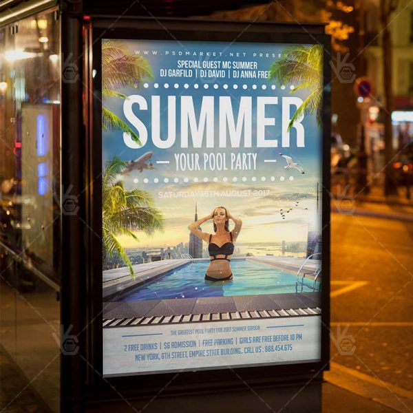 summer pool party premium