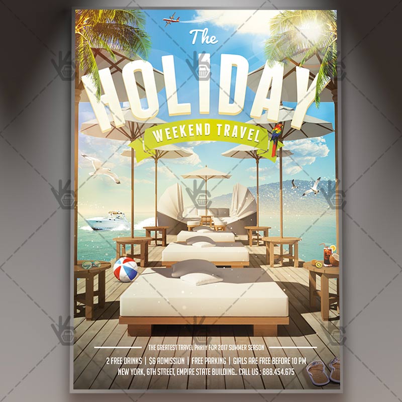 weekend travel premium flyer psd template travel flyer psd
