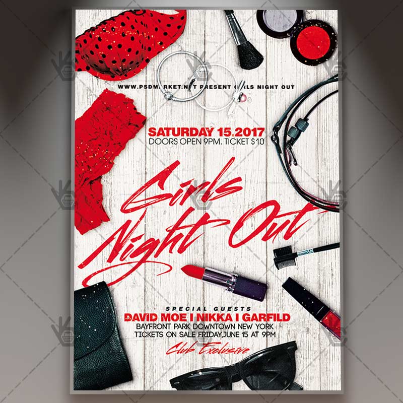 girls night out party premium flyer psd template psdmarket girls night out flyer template