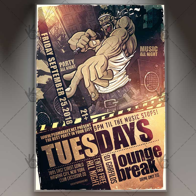 Hip Hop Night Premium Flyer PSD Template PSDmarket