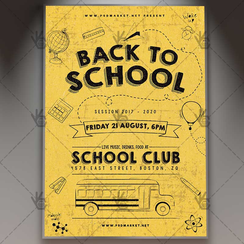 Back To School Premium Flyer PSD Template