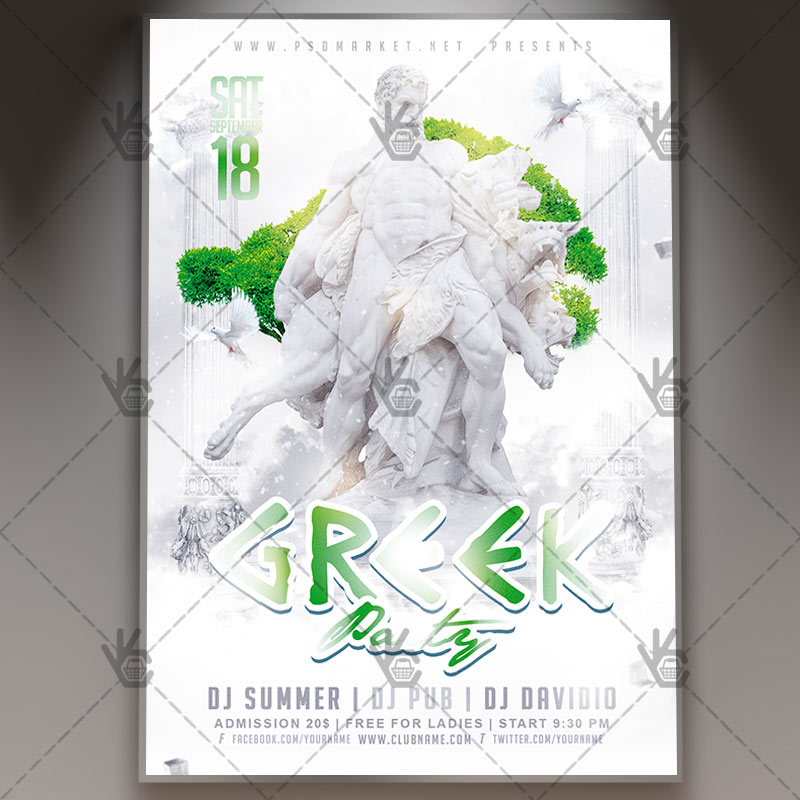 greek party premium flyer psd template psdmarket greek party flyer
