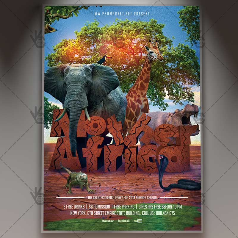 mother africa premium flyer psd template psdmarket african market flyer
