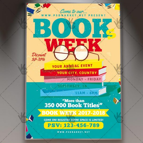 books week premium flyer psd template psdmarket book flyer template free