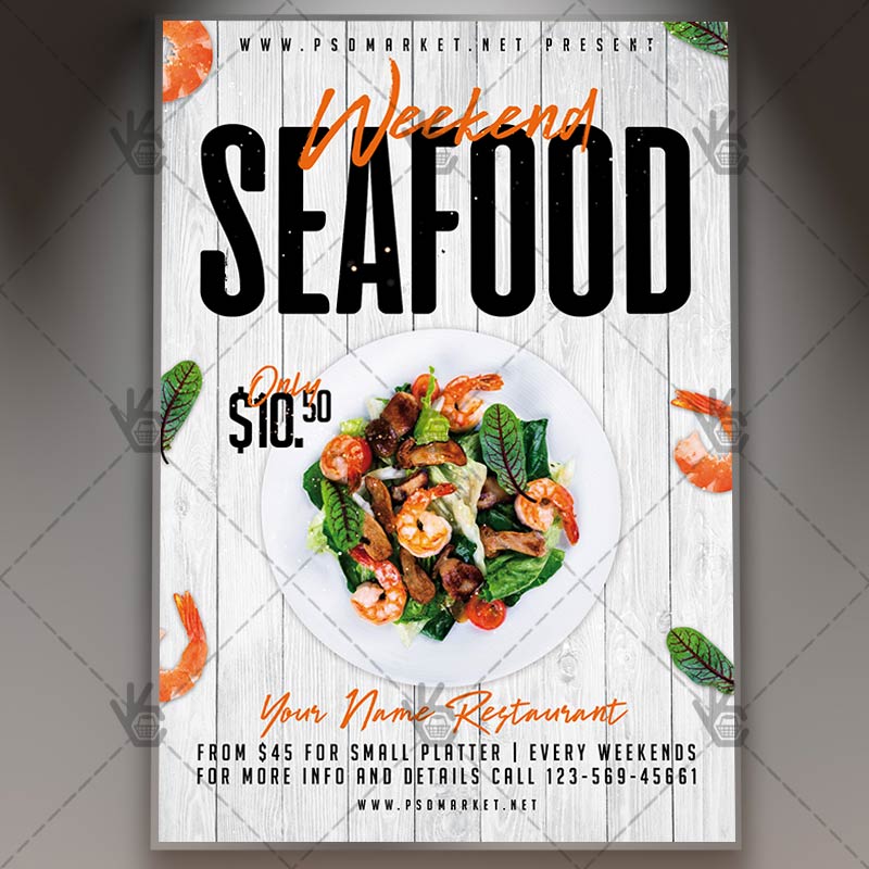 seafood weekend premium flyer psd template psdmarket vegan food flyer psd