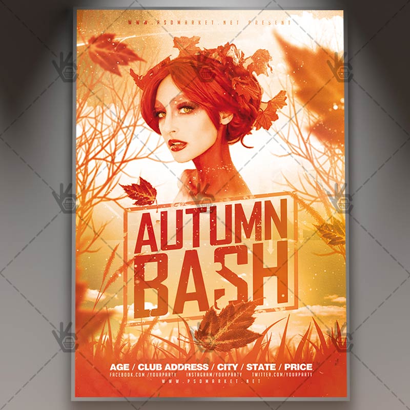 autumn bash club flyer psd template psdmarket