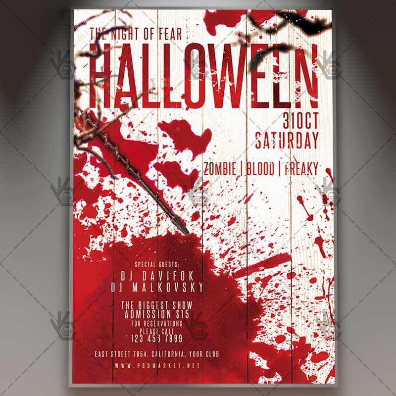 bloody halloween seasonal flyer psd template psdmarket halloween flyers psd