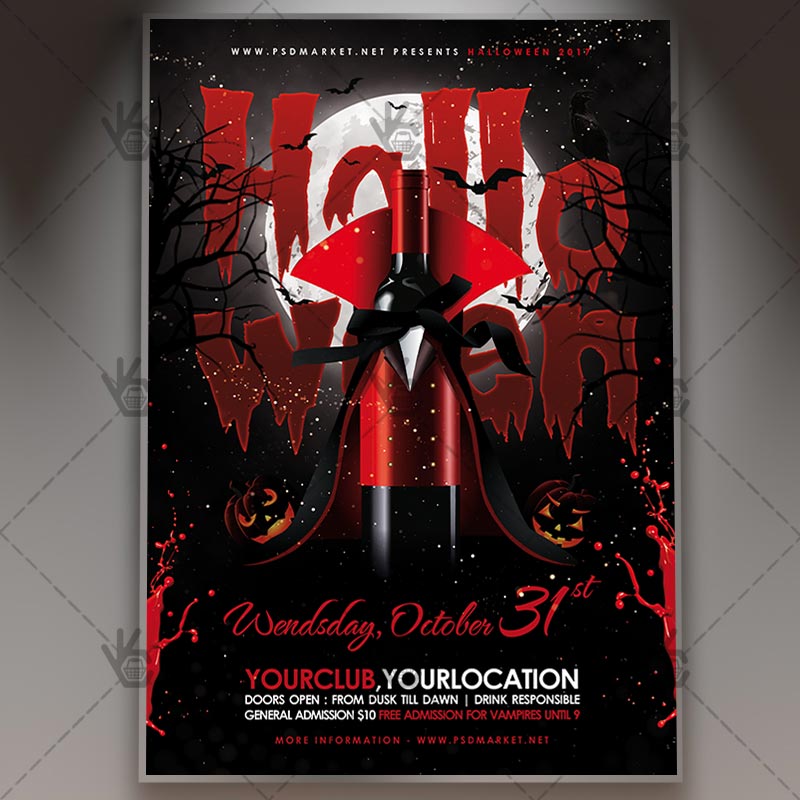 halloween party seasonal flyer psd template psdmarket