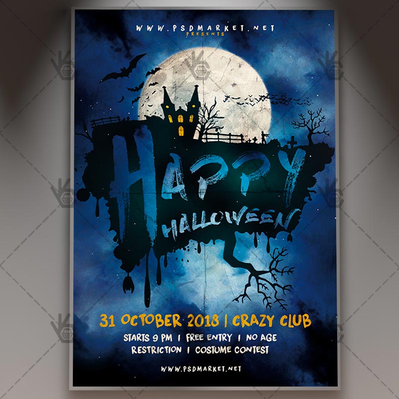 happy halloween seasonal flyer psd template psdmarket