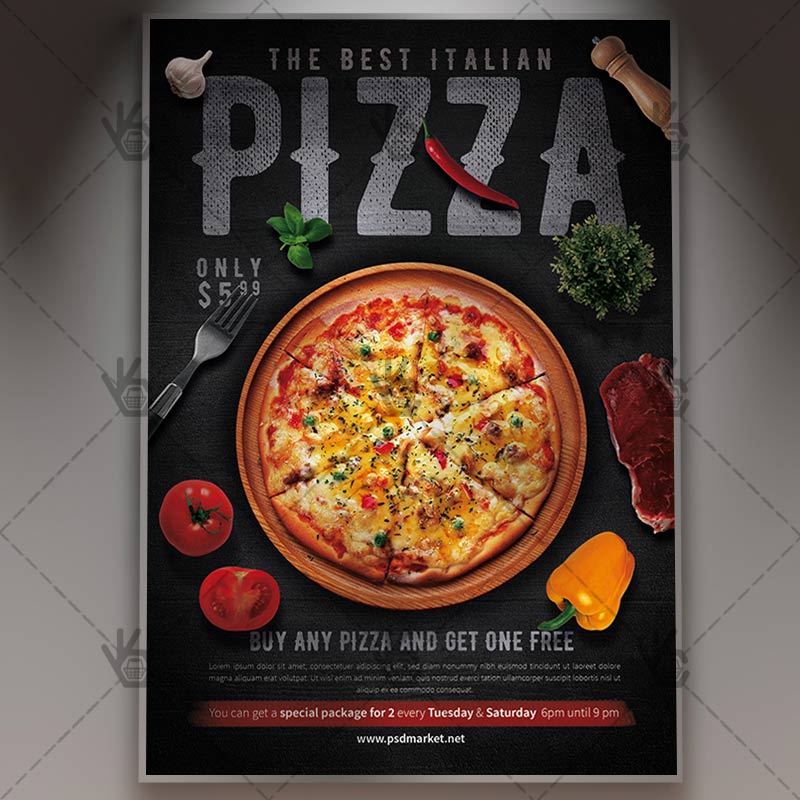 <strong>Pizza PSD Flyer Template</strong> #22981 - Styleflyers Pizza flyer template