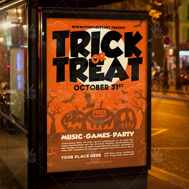 Trick or Treat Halloween Flyer PSD Template PSDmarket