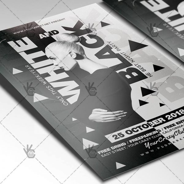 White And Black Party Club Flyer PSD Template PSDmarket