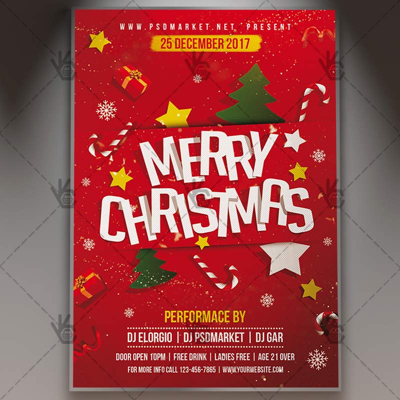 merry christmas winter flyer psd template christmas flyer design